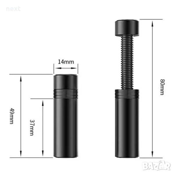 Поддръжка за видео карта регулируема 49-80 мм, алуминий, черена, снимка 1