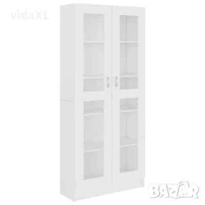 vidaXL Шкаф витрина, бял, 82,5x30,5x185,5 см, ПДЧ(SKU:802768）, снимка 1