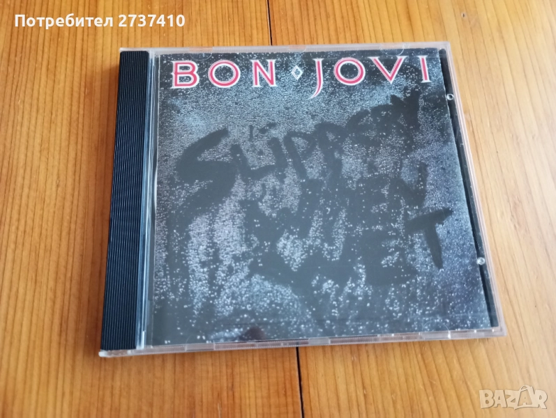 BON JOVI - SLIPPERY WHEN WET 12лв оригинален диск, снимка 1