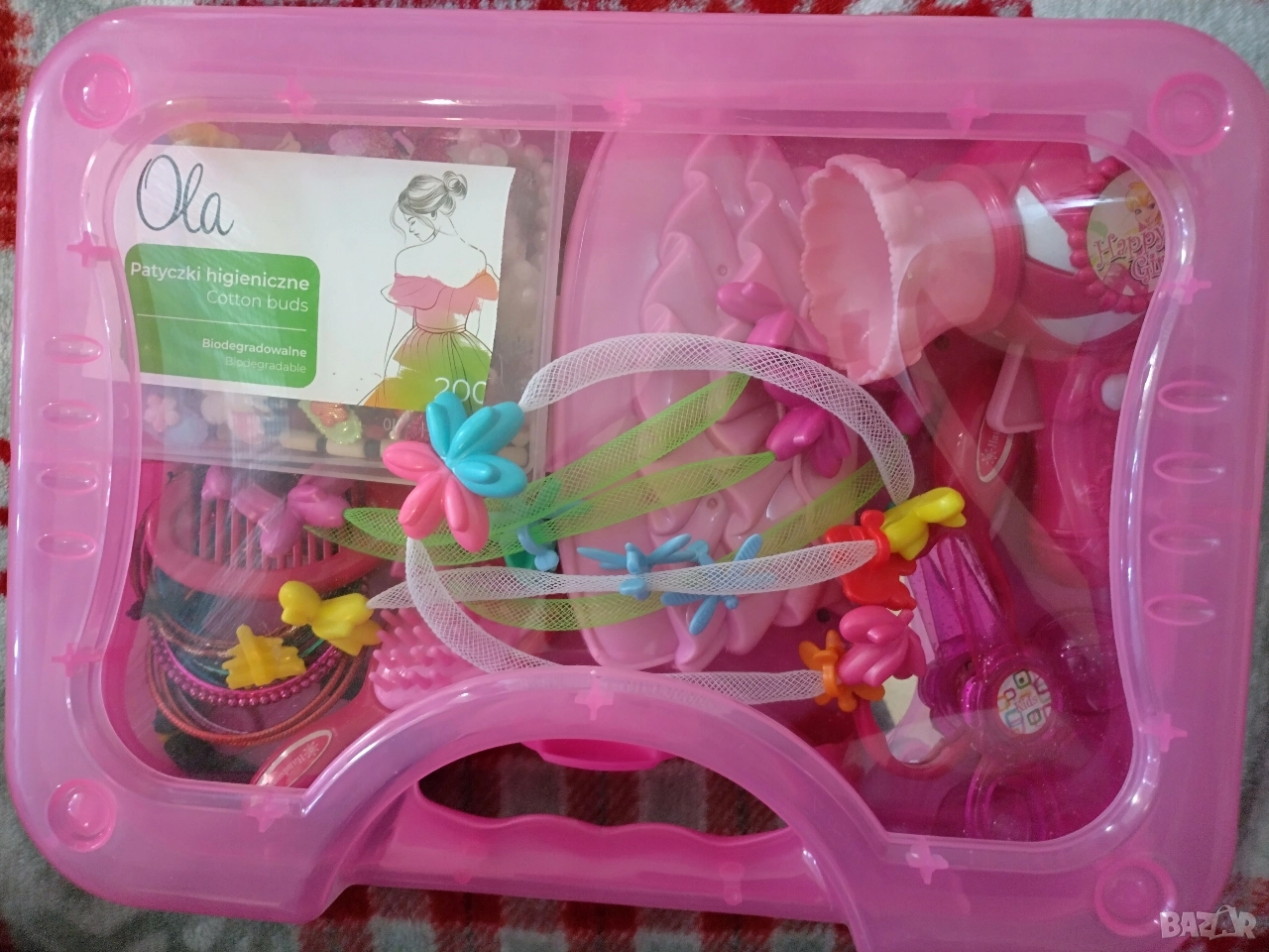 Фризьорски комплект за момиченце, гривни, шноли и други, снимка 1