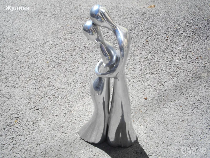 МЕТАЛНИ АЛУМИНИЕВИ ФИГУРИ СТАТУЕТКА АР НУВО ДВЕ В ЕДНО, снимка 1