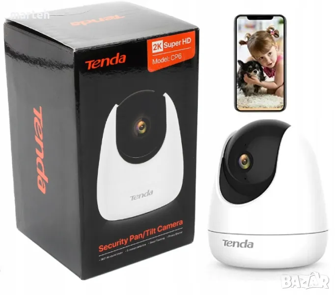 TENDA WL 3MP WHITE - Иновативна камера за видеонаблюдение, снимка 1