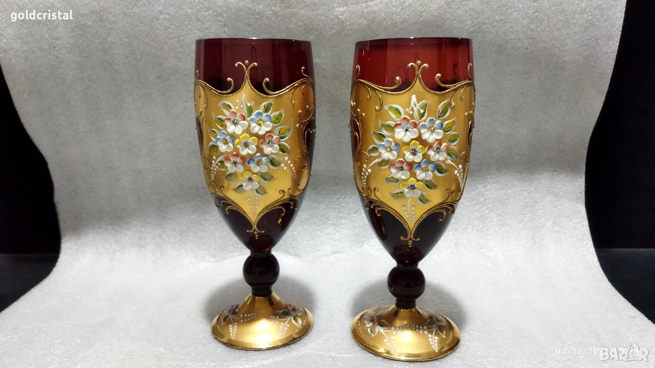 стари чаши бокали Бохемия , снимка 1