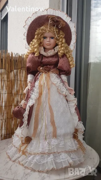 Порцеланова кукла със стойка- 70см, снимка 1