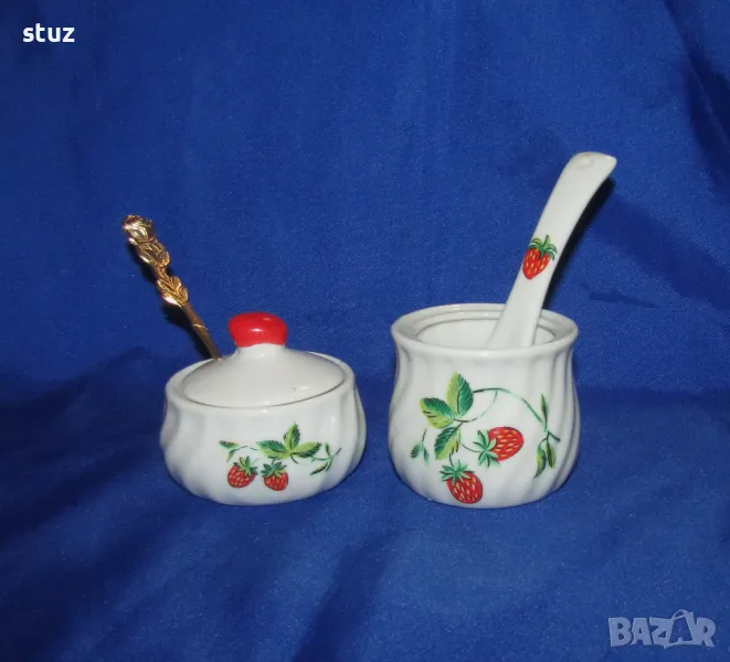 Порцеланови съдове за горчица, сосове, подправки, сет, снимка 1