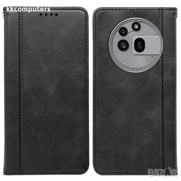 Nothing Phone (3a) Pro Magnetic/Calf Texture Wallet Кожен Калъф и Протектор, снимка 1