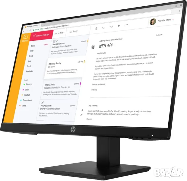 Промо: Нов монитор HP P24 G4 24" FHD/IPS/75Hz, снимка 1