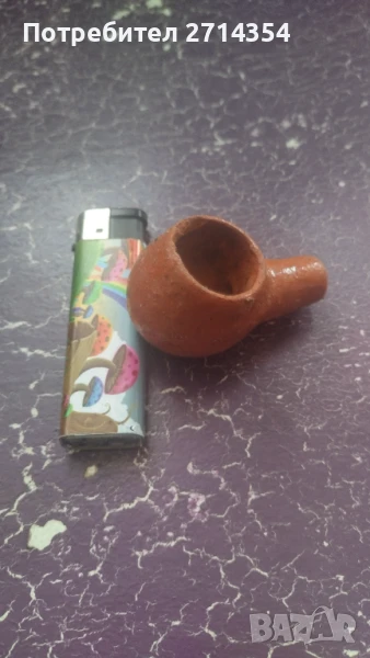 Стара керамична лула, снимка 1