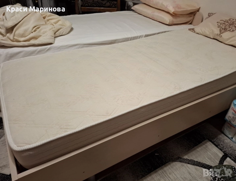 ДВЕ ЪГЛОВИ ЛЕГЛА С НОВИ ОРТОПЕДИЧНИ МАТРАЦИ НА ДОРМЕО, снимка 1