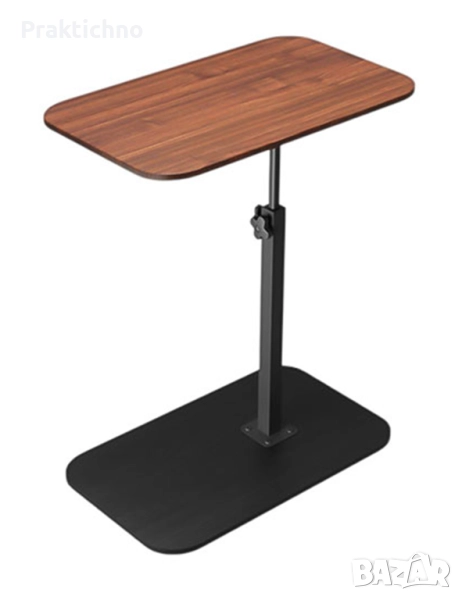 Многофункционална дървена маса 40×30см, с въртящ се плот и метална рамка, вис. до 80см, бели/кафеви, снимка 1