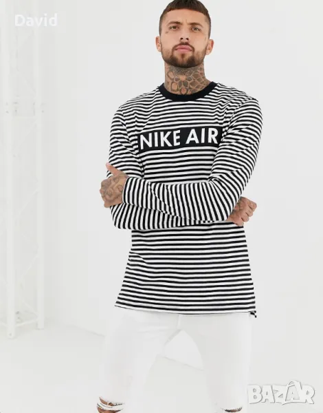 Оригинална мъжка фланелка с дълъг ръкав Nike Air Striped, снимка 1