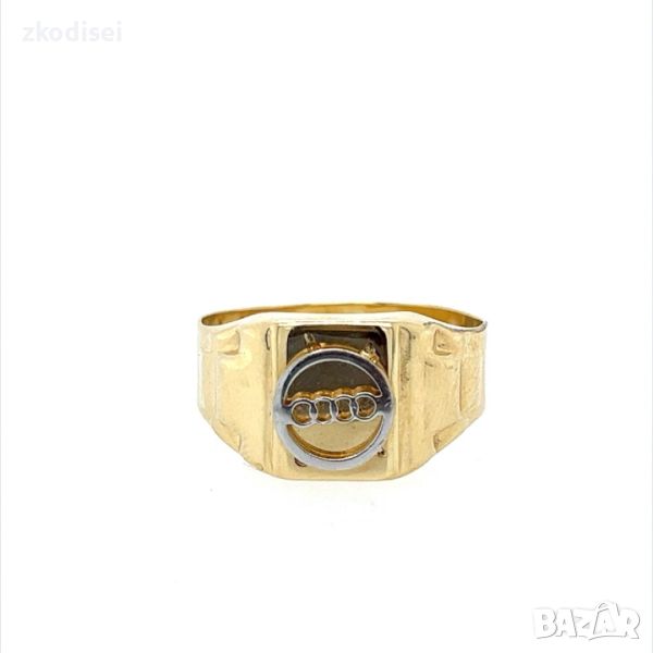 Златен мъжки пръстен 3,15гр. размер:67 14кр. проба:585 модел:24756-1, снимка 1