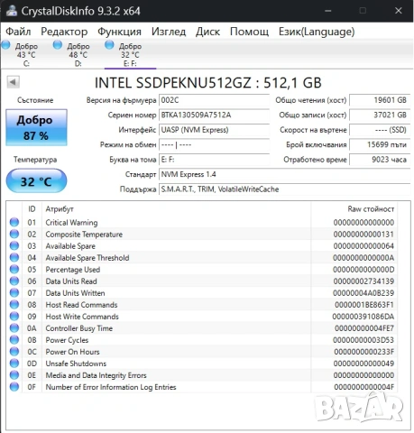 512 GB PCIe 3.0 ×4 с NVMe LENOVO, снимка 4 - Твърди дискове - 53679222
