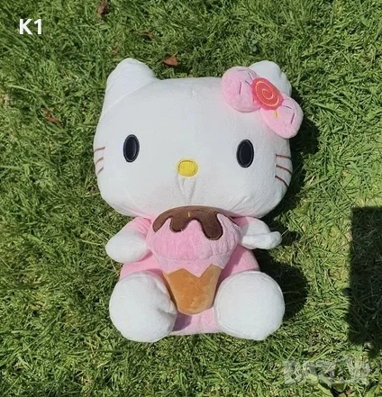Плюшена играчка Кити със Сладолед 30см, Hello Kitty with Ice Cream