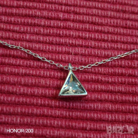 Сребърно синджирче с висулка. , снимка 2 - Колиета, медальони, синджири - 53582221