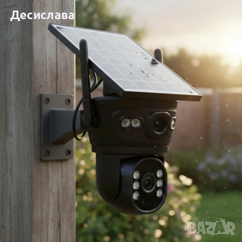 Соларна двойна камера LYLU 10 диода - ICsee за охрана, снимка 6 - Други - 53415339