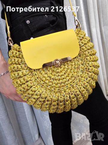 Ръчно плетена дамска чанта модел Орео, снимка 5 - Чанти - 45173551