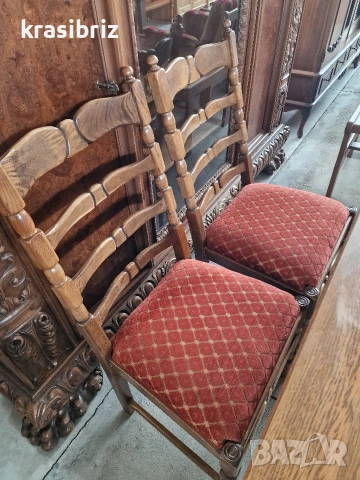 К-т Масивна Трапезна Разтегателна Маса и 4 броя Стола-внос от Германия!, снимка 4 - Маси - 53902418