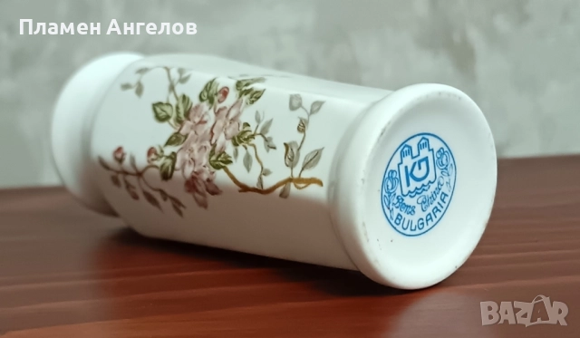 Стар български костен порцелан - ваза, снимка 7 - Антикварни и старинни предмети - 52070044