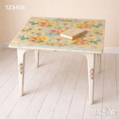  Ръчно декорирана #масичка в стил Shabby Chic , снимка 2 - Декорация за дома - 54153832