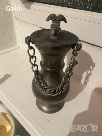 Калаени старинни предмети, часовник, свещник, чайник, подложки за чаши, снимка 8 - Антикварни и старинни предмети - 54058316