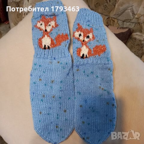 Ръчно плетени детски чорапи, ходило 22 см., снимка 1 - Чорапи - 45571641