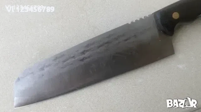 Широк кухненски нож / сатър 180х300 мм ръчно кован, снимка 2 - Ножове - 53950317