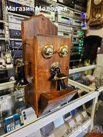 Бар шкаф за алкохол във формата на стенен телефон с музикална кутия. , снимка 4 - Антикварни и старинни предмети - 36183490
