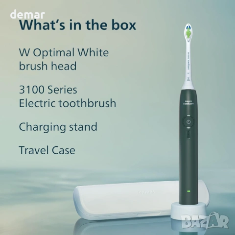 Електрическа четка за зъби Philips Sonicare 3000 Series, Тъмнозелена, HX4033/26, снимка 9 - Други - 53706503