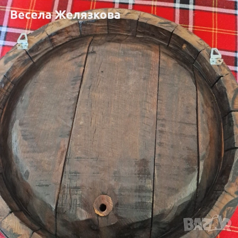 Капак от автентична дървена бъчва с канелка за декор, снимка 2 - Декорация за дома - 53743917