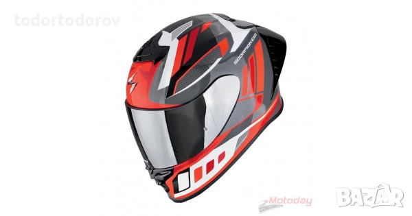 Мото каска SCORPION EXO-R1 EVO II Air VITAL Gray-Red-White L 59-60см., снимка 2 - Аксесоари и консумативи - 50743861