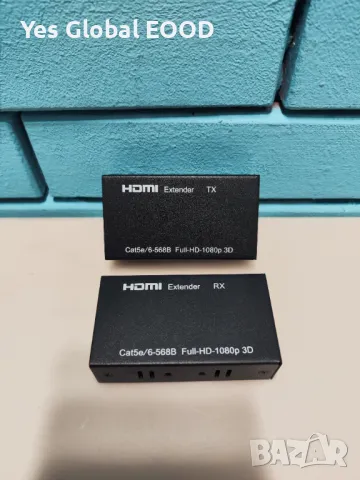 Ozvavzk HDMI удължител до 60 м с RJ45 Cat5e/Cat6, снимка 1 - Кабели и адаптери - 48679725