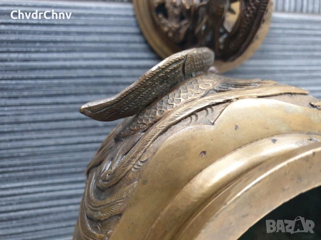 Япония 19-ти век/стара японска бронзова кандилница с дракони, снимка 11 - Декорация за дома - 54091262
