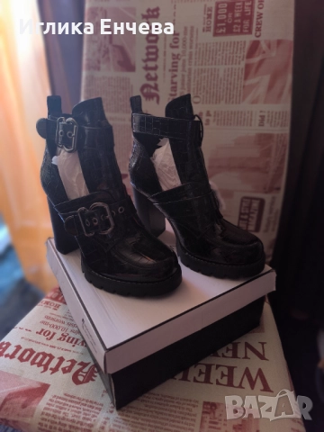 Кожени боти на висок ток, снимка 2 - Дамски елегантни обувки - 51707757