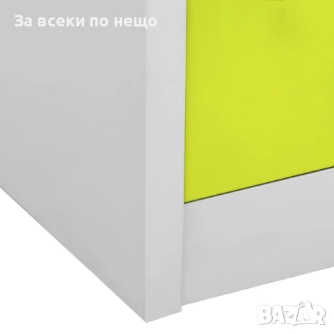 Заключващ се шкаф, светлосиво и зелено, 90x45x92,5 см, стомана Код P969, снимка 6 - Шкафове - 51154288