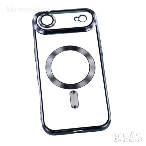 Силиконов кейс bSmart Chrome Magsafe с протектори за камерите, За iPhone 17 Air (6.9), Черен, снимка 2 - Калъфи, кейсове - 51795550