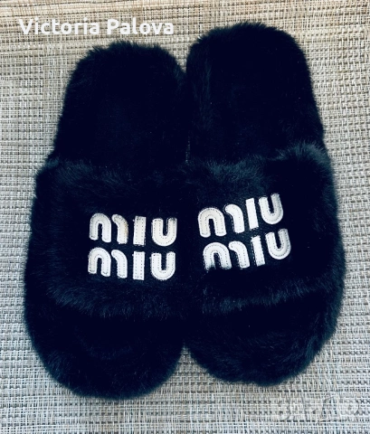 Луксозни пухкави чехли Miu Miu Style с платформа 4 см, снимка 4 - Чехли - 53777632