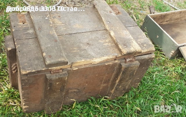 стара дървена ракла с дръжки отстрани, сандък и стар военен дървен сандък с патина, снимка 15 - Други - 34261033