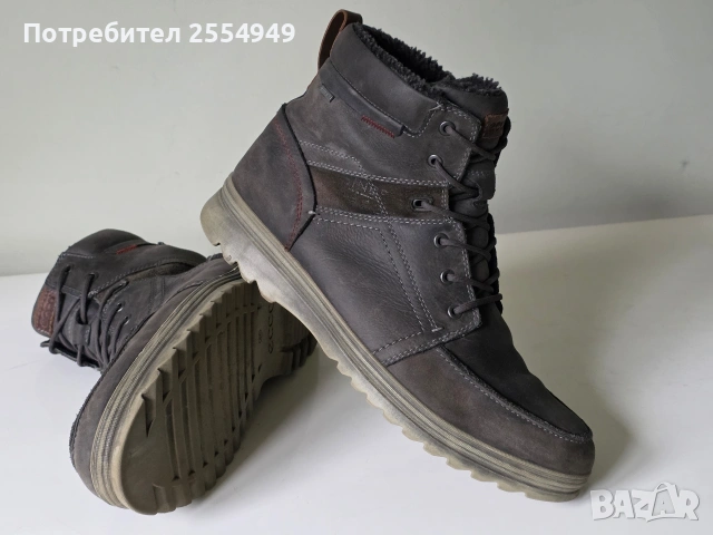 Ecco кожени боти 46 номер, снимка 4 - Мъжки ботуши - 54029078
