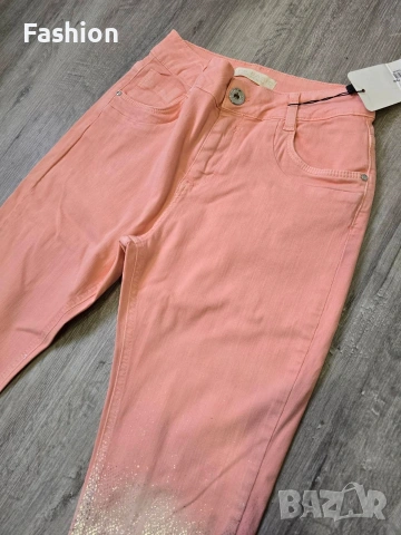 Нов уникален дънков комплект в розов цвят със сребърен акцент, снимка 8 - Дънки - 53641806