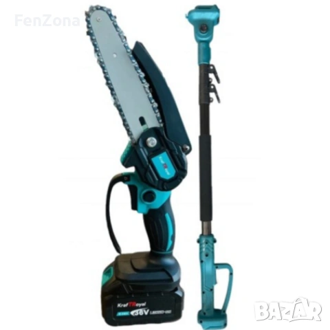 Комплект 3 в 1 от акумулаторна лозарска ножица, акумулаторен мини верижен трион и телескопичен прът, снимка 3 - Градинска техника - 54050114