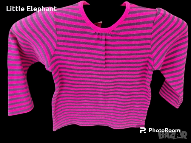 Блузка с дълъг ръкав за 12-18 мес мом райе розово и лилаво,Англия/нова