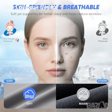 Нова Охлаждаща дишаща възглавница мемори пяна опора за врат спане сън, снимка 5 - Възглавници - 53646383