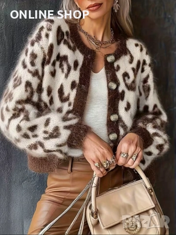 Луксозна пухкава жилетка с леопардов принт – Елегантност и стил Размер XL, снимка 7 - Жилетки - 53701245