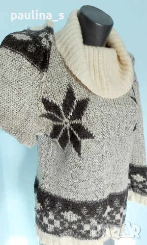 Два броя / Дамски пухкав пуловер с поло яка , снимка 4 - Блузи с дълъг ръкав и пуловери - 52503440