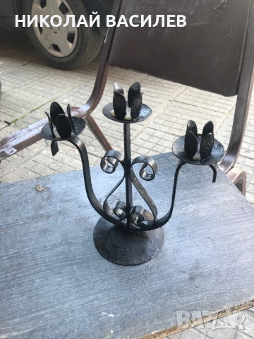 Свещник  с  3  гнезда  ., снимка 4 - Други - 53733576