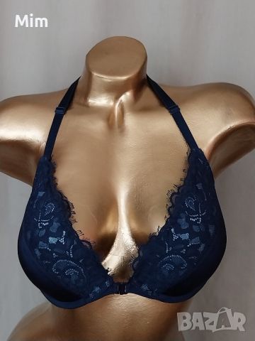 Hunkemoller 80 D Тъмно син сутиен с предно закопчаване , снимка 2 - Бельо - 46270772