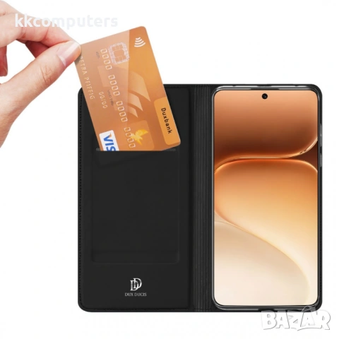 DUX DUCIS Skin Pro Кожен Калъф за Honor 600 Pro 5G / 600 5G - Слот за карта, Стойка, Скрит магнит, снимка 3 - Калъфи, кейсове - 54303251