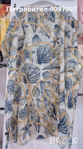 Туника-рокля за плажа в модерни цветни принтове и в свободна права кройка, универсален размер. Дължи, снимка 1 - Рокли - 45752554