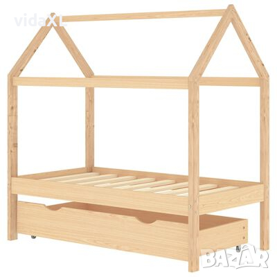 vidaXL Рамка за детско легло с чекмедже, бор масив, 70x140 см(SKU:322145, снимка 1 - Спални и легла - 45035381